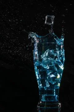 IceCubeGlass3 Stock Photos