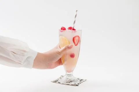 Iced berry lemonade Stock Photos
