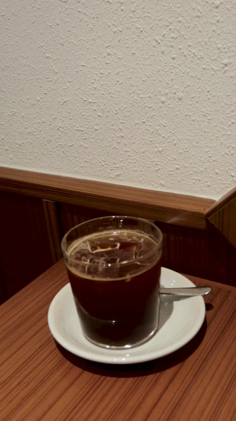 Iced black coffee with copy space Stock Footage 312747922