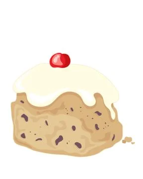Iced bun Stock Illustration