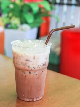 Iced chocolate - great refreshment Stock Photos