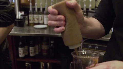 Iced coffee being prepared Stock Footage 133362444