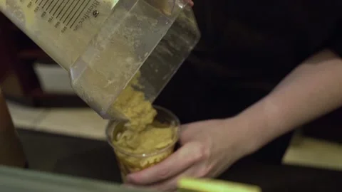 Iced coffee being prepared Stock Footage 133459385