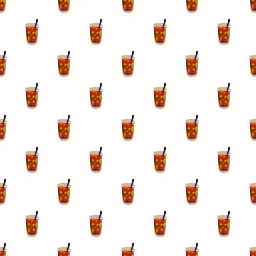 Iced coffee drink pattern creating refreshing background Stockillustratie