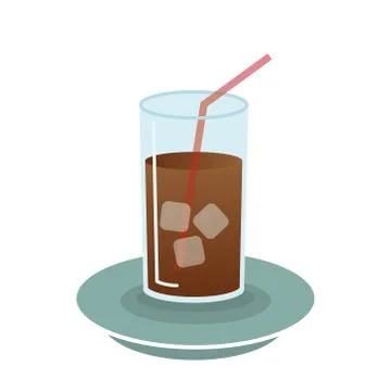 Iced coffee glass vector design Stock Illustration