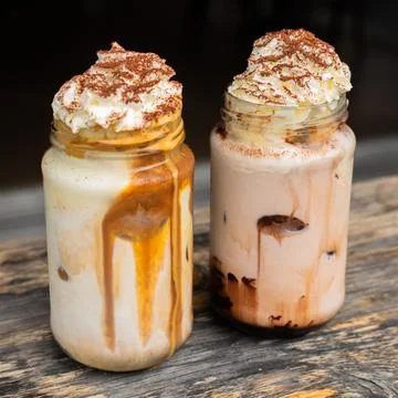 Iced Coffee Iced Chocolate Stock Photos
