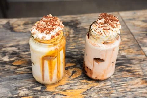 Iced Coffee Iced Chocolate Stock Photos
