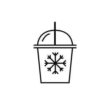 Iced coffee icon element of coffe icon for mobile concept and web apps. Thin  Illustrazione stock