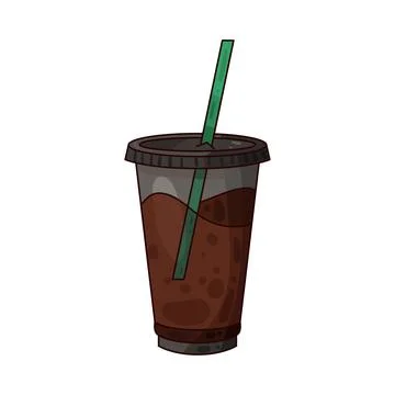 Iced coffee illustration Stock Illustration