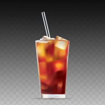 Iced coffee isolated on transparent background Stock Illustration