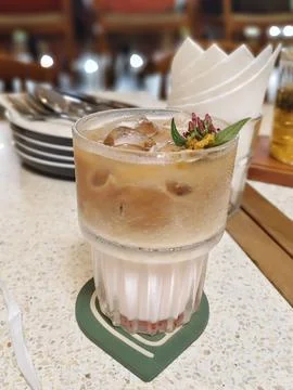 Iced coffee milk 스톡 사진