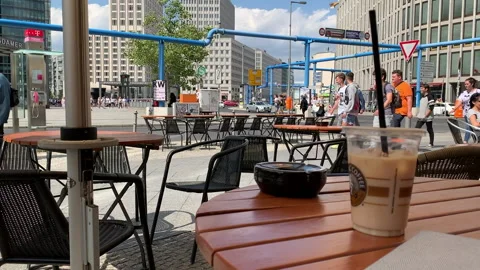 Iced coffee at Mitte Berlin Stock Footage 161747522