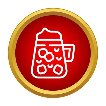Iced coffee mug icon representing cold beverage Stock Illustration