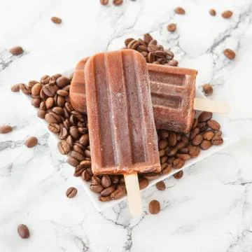 Iced coffee popsicles Stock Photos
