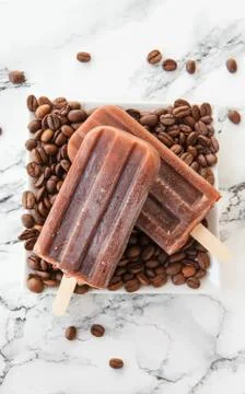 Iced coffee popsicles Stock Photos