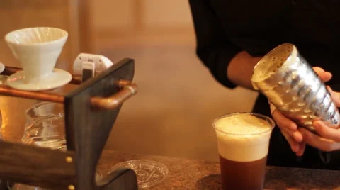 Iced Coffee Pour Dolly Stock Footage 57717650