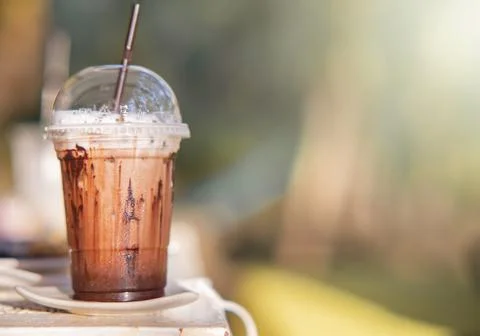 Iced coffee, refreshing cool summer coffee drink Stock Photos