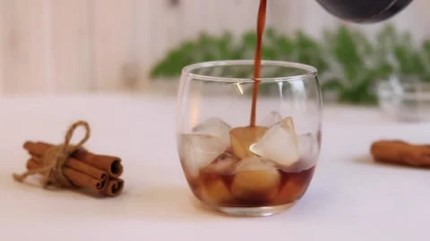Iced coffee, refreshing invigorating drink Stock Footage 232108415