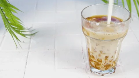 Iced cold coffee cocktail Video stock 169704460