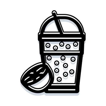 Iced fruit tea drink with tapioca pearls Stock Illustration