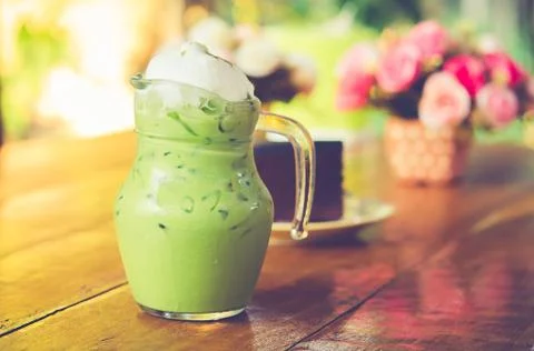 Iced green tea Foto stock