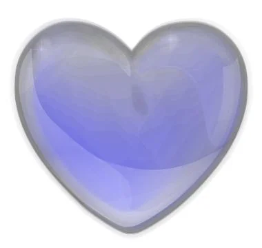 Iced heart on a white background, blue glass Stock Illustration