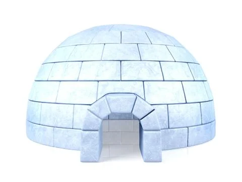 Iced igloo isolated on white background Stock Illustration