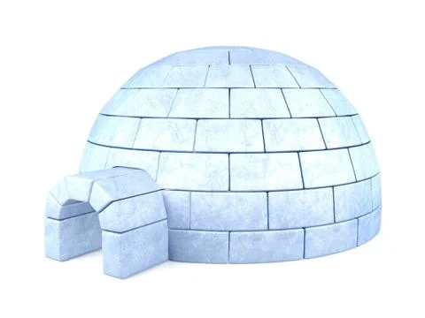 Iced igloo isolated on white background Stock Illustration