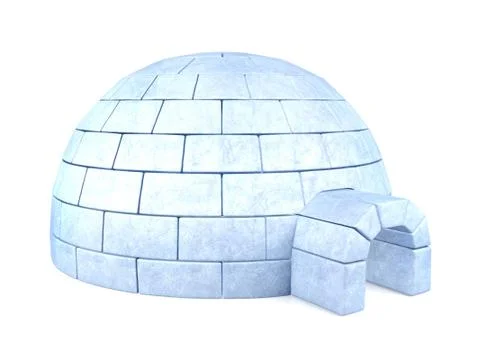 Iced igloo isolated on white background Stock Illustration