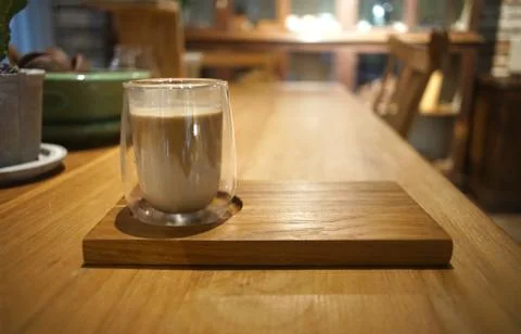 Iced Latte coffee in a grass Stock Photos