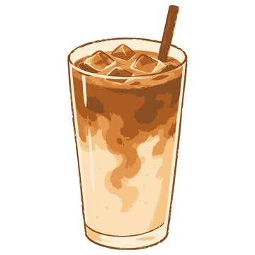 Iced Latte Coffee Illustration Stock Illustration