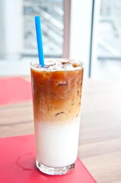Iced latte coffee Stock Photos