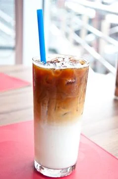 Iced latte coffee 스톡 사진