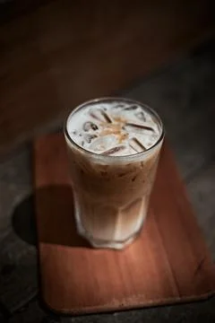 Iced latte coffee Stock Photos