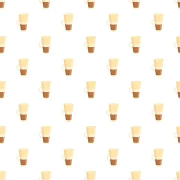 Iced latte glasses seamless repeating pattern background Stockillustratie