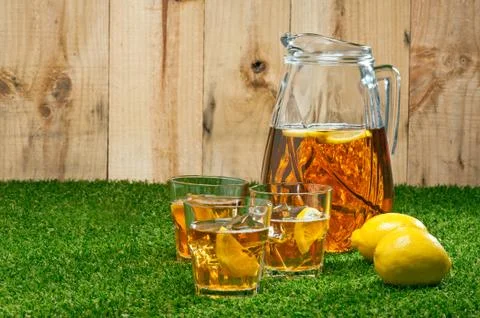 Iced lemon ice tea Stock Photos