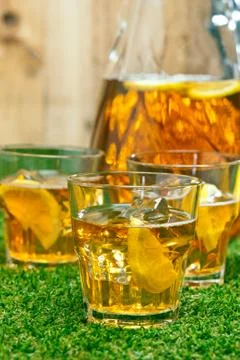 Iced lemon ice tea Foto stock