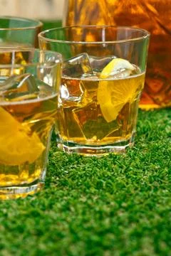 Iced lemon ice tea Stock Photos