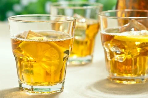 Iced lemon ice tea Stock Photos