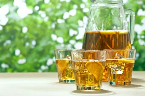 Iced lemon ice tea Stock Photos