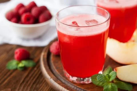 Iced lemonade with berries Stock Photos