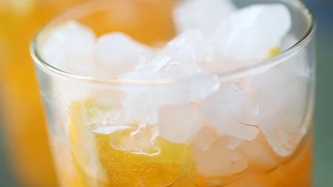 Iced orange drink Stock Footage 75425394