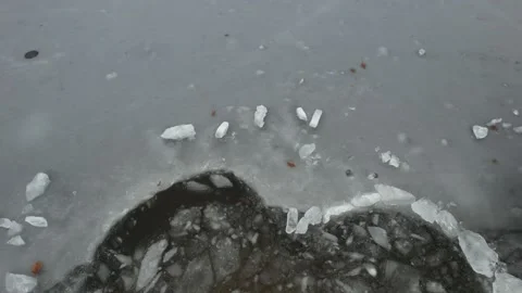 Iced over pond Stock Footage 238376660