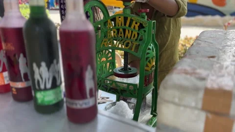 Iced Popsicle Making. Indian Ice Gola. 4K Stock Footage 240300872