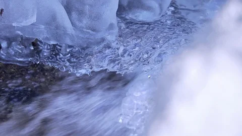 Iced river Stock Footage