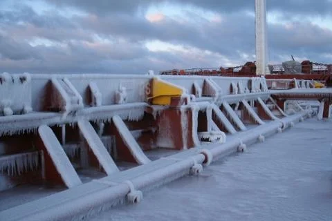 Iced ship Stock-Fotos