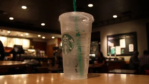 Iced Starbucks Drink Stock Footage 78954687