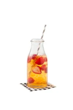 Iced strawberry tea Stock Photos