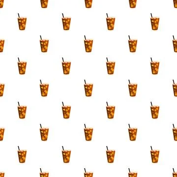 Iced tea cups forming a refreshing summer pattern Stock Illustration