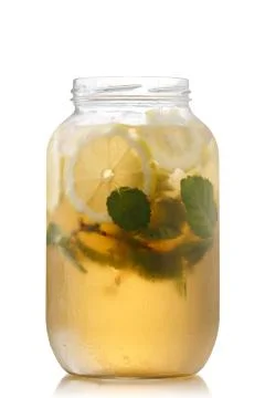 Iced tea in a jar Stock Photos